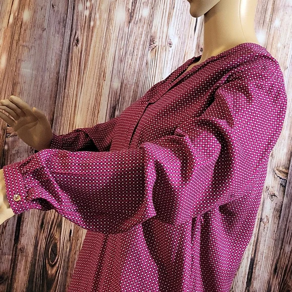 NWOT Hilfiger Women's Long Sleeve Printed Blouse Size L - Picture 6 of 9
